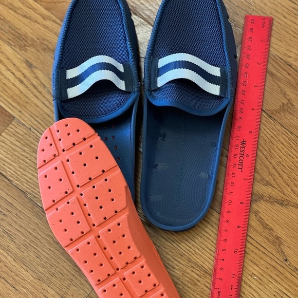SWIMs men’s slides blue size 7 NEW with white and blue strip strap main image 4